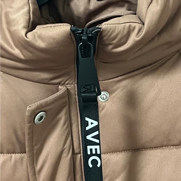 Avec Les Filles Puffer Long Vest Brown Large - Picture 3 of 7